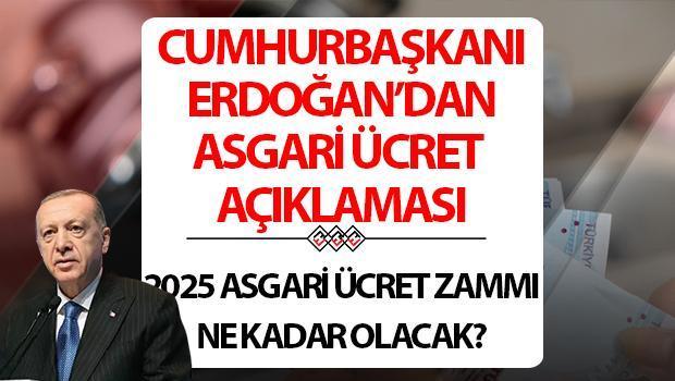 CUMHURBAŞKANI ERDOĞAN’DAN ASGARİ ÜCRET ZAMMI AÇIKLAMASI | 2025 Ocak asgari ücret ne kadar, kaç TL olacak? Yeni sene asgari ücret zammı ne süre açıklanacak, asgari ücret 22 bin 103 TL mi olacak? Gönenç oranı mesajı!